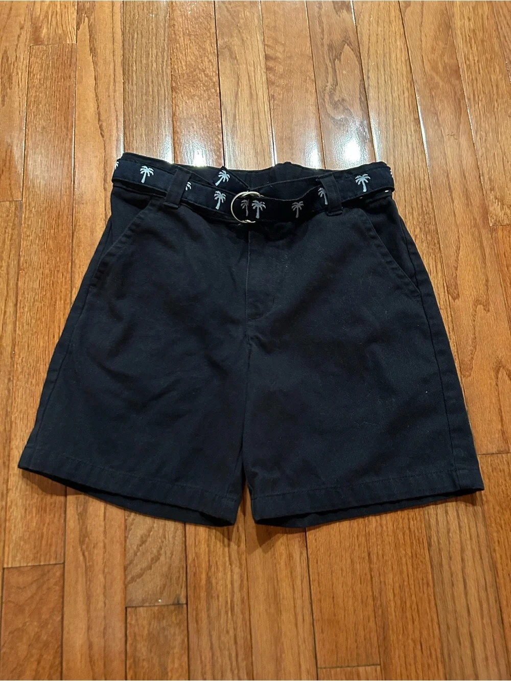 Gymboree Navy Shorts with Palm-Print Belt, Size 7